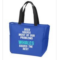 Whale Lover Solves Save The Whales Earth Day Funny Gift Zip Tote Bag