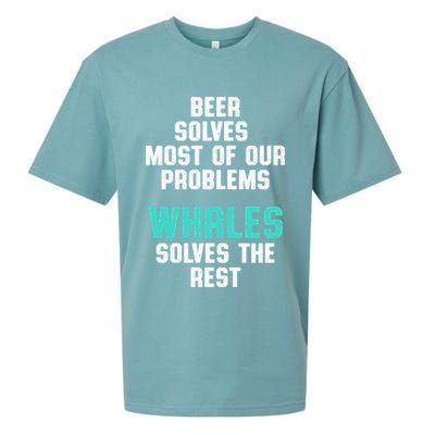Whale Lover Solves Save The Whales Earth Day Funny Gift Sueded Cloud Jersey T-Shirt