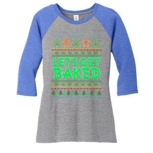 Weed Lover Stoner Ugly Christmas Gift Marijuana Gift Women's Tri-Blend 3/4-Sleeve Raglan Shirt