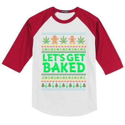 Weed Lover Stoner Ugly Christmas Gift Marijuana Gift Kids Colorblock Raglan Jersey