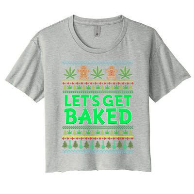 Weed Lover Stoner Ugly Christmas Gift Marijuana Gift Women's Crop Top Tee