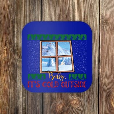 Winter Landscape Snow Christmas ItS Cold Outside Meaningful Gift Coaster