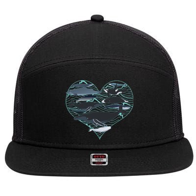 Whale Lover Save The Whales 7 Panel Mesh Trucker Snapback Hat