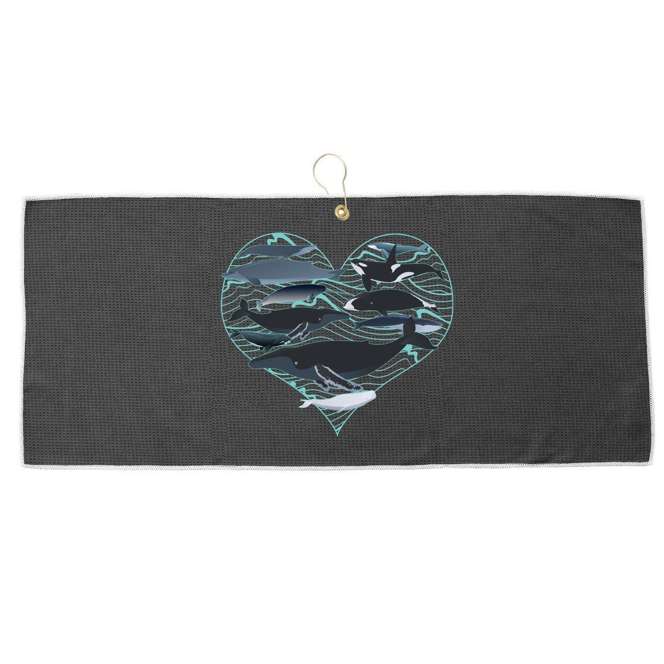Whale Lover Save The Whales Large Microfiber Waffle Golf Towel