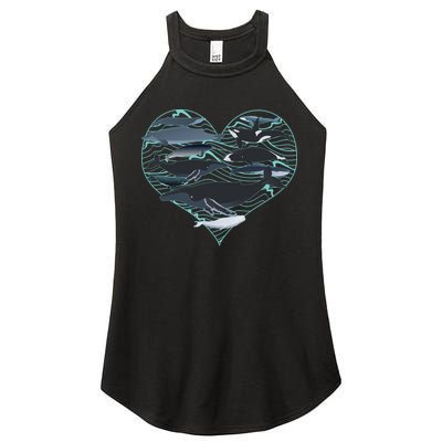 Whale Lover Save The Whales Women's Perfect Tri Rocker Tank