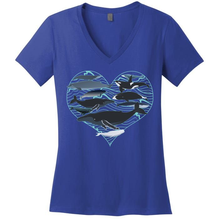 Whale Lover Save The Whales Women's V-Neck T-Shirt