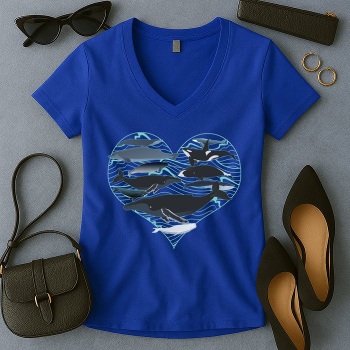Whale Lover Save The Whales Women's V-Neck T-Shirt