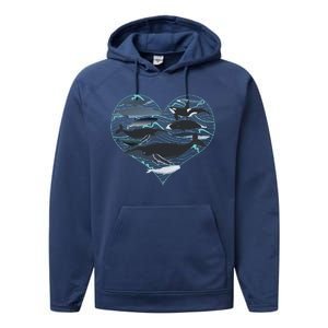 Whale Lover Save The Whales Performance Fleece Hoodie