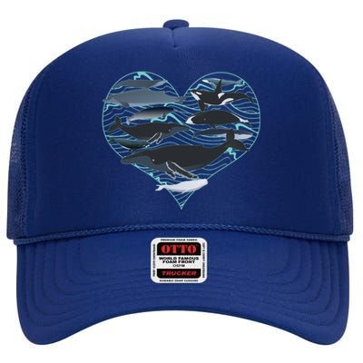 Whale Lover Save The Whales High Crown Mesh Back Trucker Hat