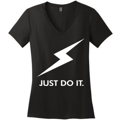 Walkeramerica Lightning Strike Walker Just Do It Women's V-Neck T-Shirt