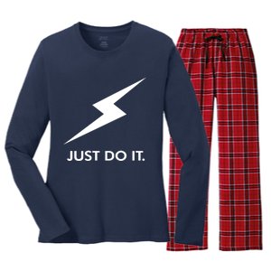 Walkeramerica Lightning Strike Walker Just Do It Women's Long Sleeve Flannel Pajama Set 