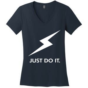 Walkeramerica Lightning Strike Walker Just Do It Women's V-Neck T-Shirt