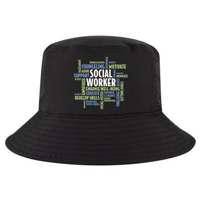 Words LCSW Social Work Month Gift For Social Worker Cool Comfort Performance Bucket Hat