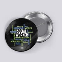 Words LCSW Social Work Month Gift For Social Worker Button