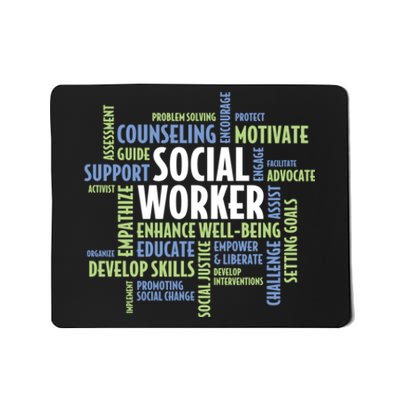 Words LCSW Social Work Month Gift For Social Worker Mousepad