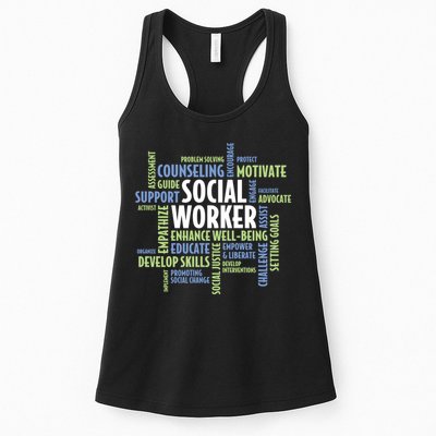 Words LCSW Social Work Month Gift For Social Worker Womens Tank Top