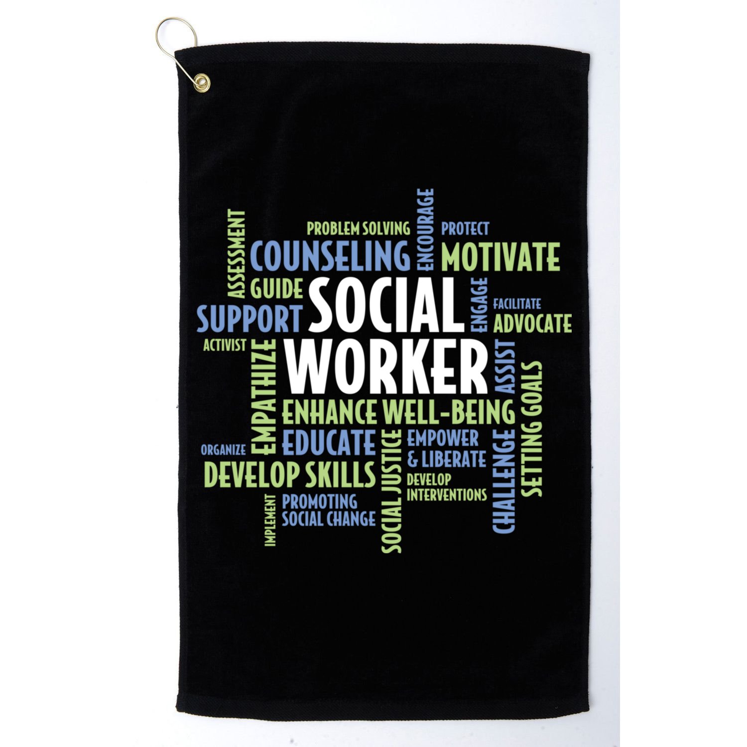 Words LCSW Social Work Month Gift For Social Worker Golf Towel