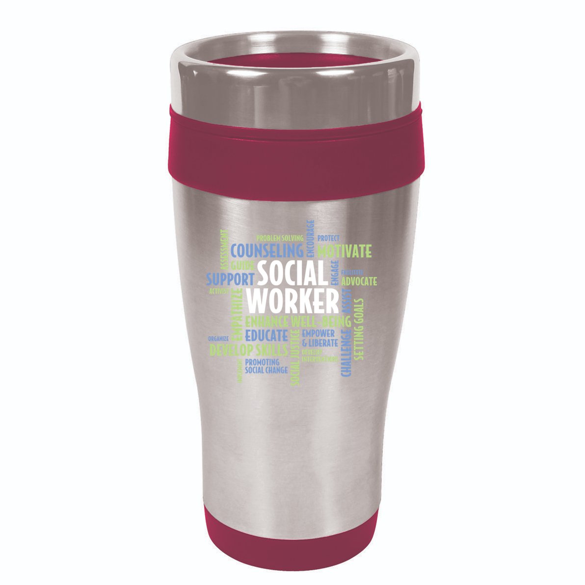 Words LCSW Social Work Month Gift For Social Worker 16oz Travel Tumbler