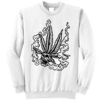 Weed Leaf Skull Skeleton Smoker Sweatshirt