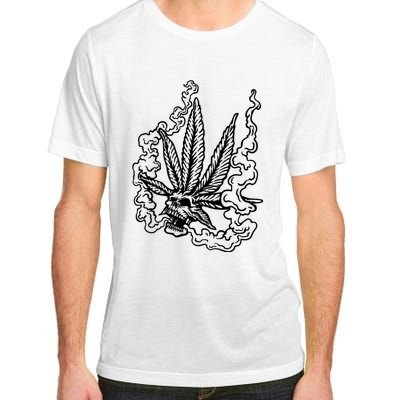 Weed Leaf Skull Skeleton Smoker Adult ChromaSoft Performance T-Shirt