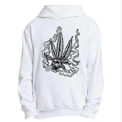 Weed Leaf Skull Skeleton Smoker Urban Pullover Hoodie