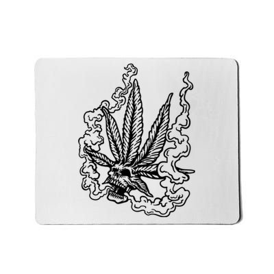 Weed Leaf Skull Skeleton Smoker Mousepad