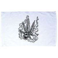 Weed Leaf Skull Skeleton Smoker Microfiber Hand Towel