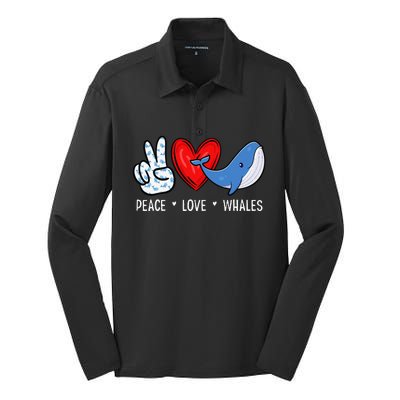 Whale Lover S, Funny Whale , Whale Gifts, Whale Silk Touch Performance Long Sleeve Polo