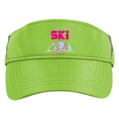 Woman Lets Ski Mountains Winter Gift For Skier Adult Drive Performance Visor