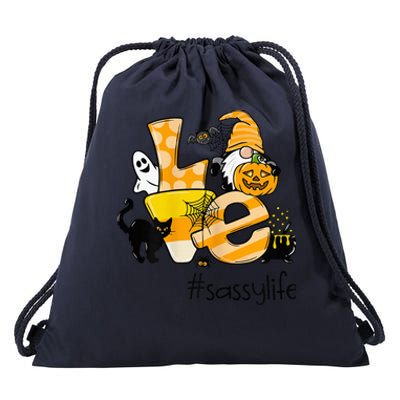 Wo Love Sassy Life Gnome Pumpkin Halloween Costume Drawstring Bag