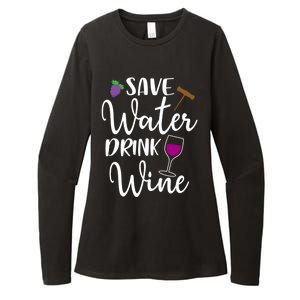 Wine Lover Save Water Wine Ing Quote Winery Gift Womens CVC Long Sleeve Shirt