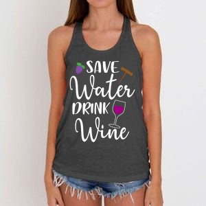 Wine Lover Save Water Wine Ing Quote Winery Gift Women's Knotted Racerback Tank