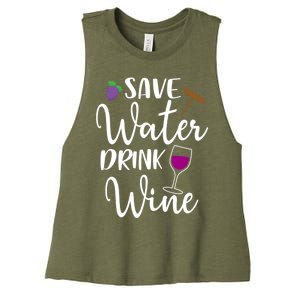 Wine Lover Save Water Wine Ing Quote Winery Gift Women's Racerback Cropped Tank