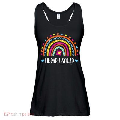 Womens Library Squad Librarian Bookworm Book Lover VNeck Ladies Essential Flowy Tank