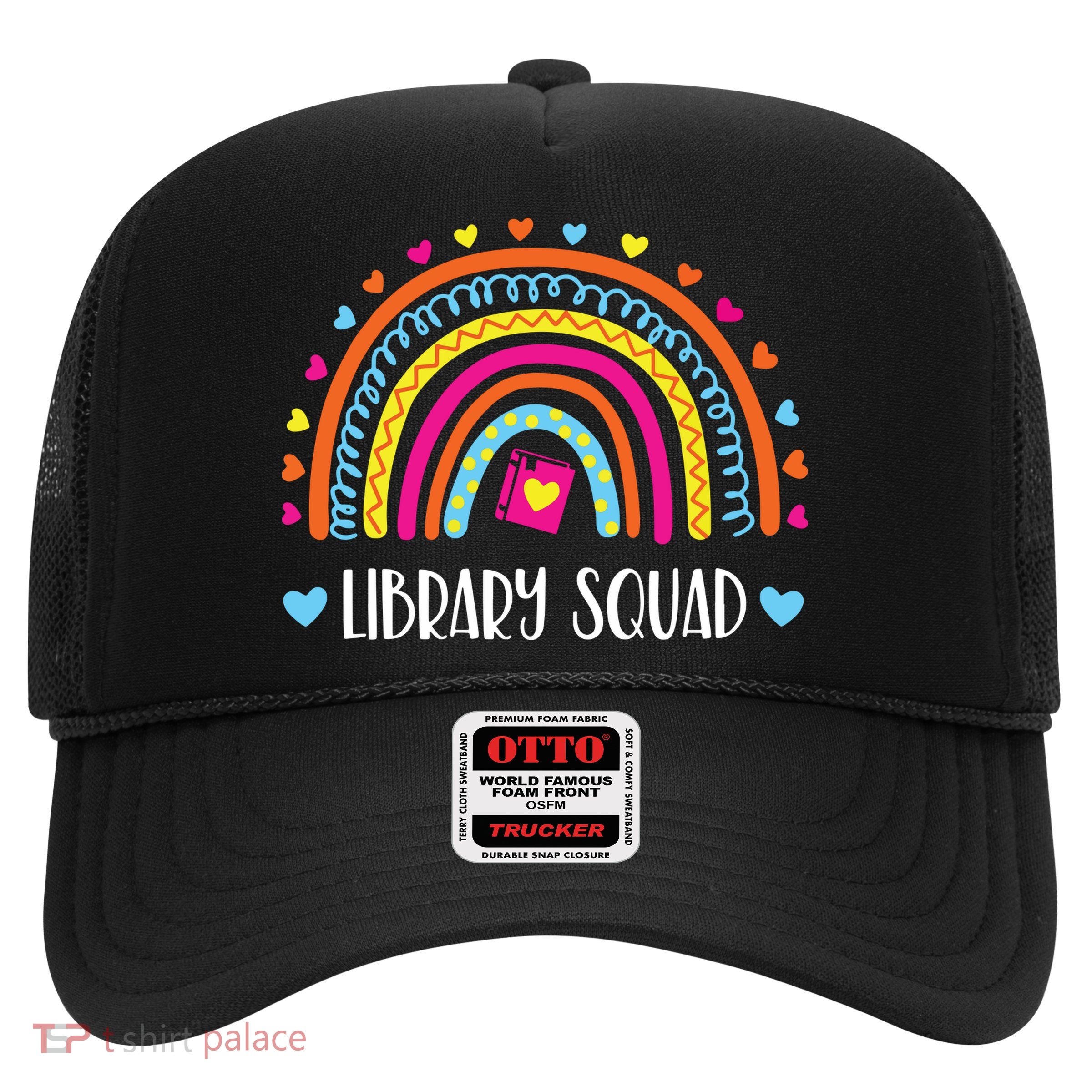 Womens Library Squad Librarian Bookworm Book Lover VNeck Trucker Hat