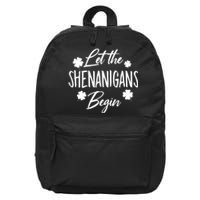 Womens Let The Shenanigans Begin Ing St Patricks Day TShirt 16 in Basic Backpack