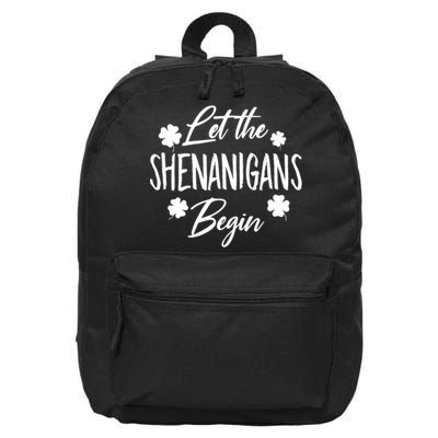 Womens Let The Shenanigans Begin Ing St Patricks Day TShirt 16 in Basic Backpack