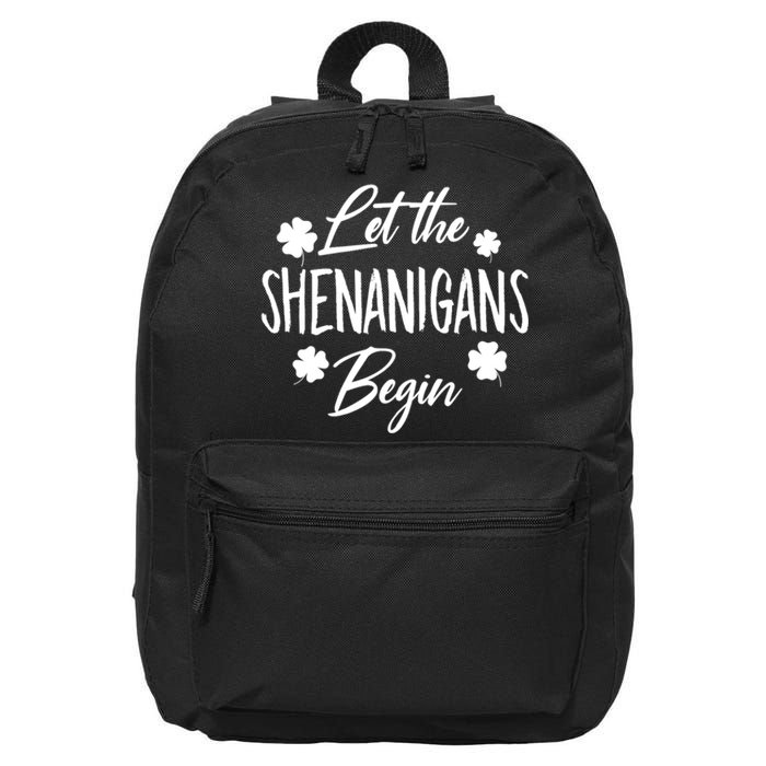 Womens Let The Shenanigans Begin Ing St Patricks Day TShirt 16 in Basic Backpack