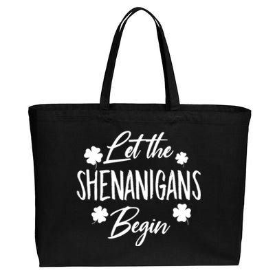 Womens Let The Shenanigans Begin Ing St Patricks Day TShirt Cotton Canvas Jumbo Tote