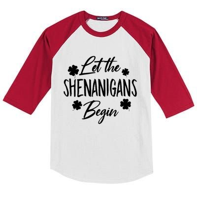 Womens Let The Shenanigans Begin Ing St Patricks Day TShirt Kids Colorblock Raglan Jersey