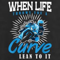 When Life Throws You A Curve Lean Into It Motorcycle Cool Comfort Performance Bucket Hat