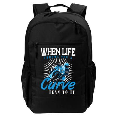 When Life Throws You A Curve Lean Into It Motorcycle Backpack