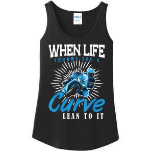 When Life Throws You A Curve Lean Into It Motorcycle Ladies Essential Tank