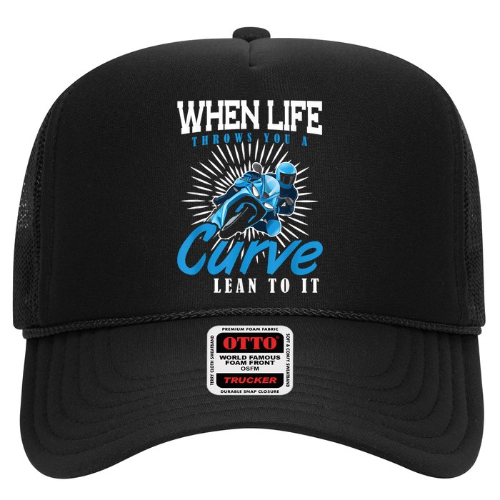 When Life Throws You A Curve Lean Into It Motorcycle Hat