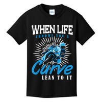 When Life Throws You A Curve Lean Into It Motorcycle Kids T-Shirt