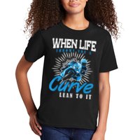 When Life Throws You A Curve Lean Into It Motorcycle Kids T-Shirt