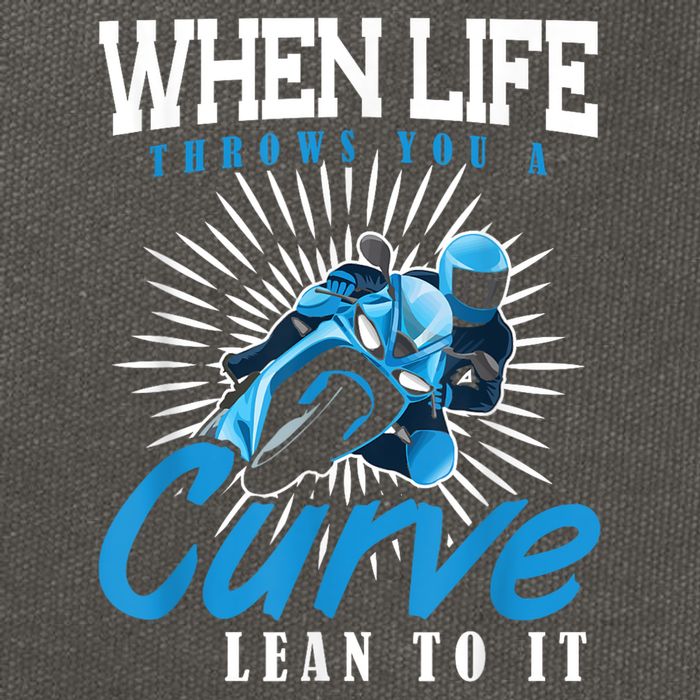 When Life Throws You A Curve Lean Into It Motorcycle Cotton Canvas Backpack