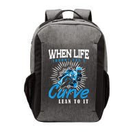 When Life Throws You A Curve Lean Into It Motorcycle Vector Backpack