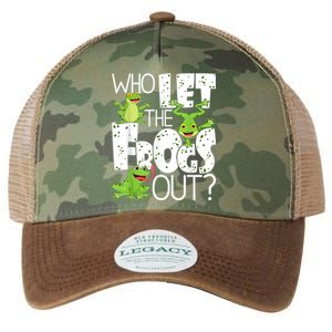 Who Let The Frogs Out Funny Amphibian Lover Frog Owner Legacy Tie Dye Trucker Hat