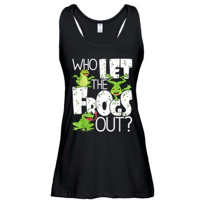 Who Let The Frogs Out Funny Amphibian Lover Frog Owner Ladies Essential Flowy Tank